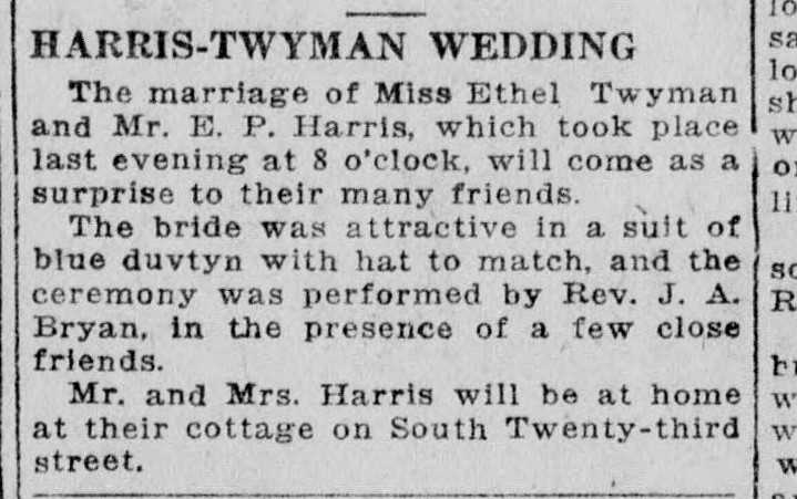 Ethel Twyman-E.P. Harris